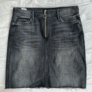 MOTHER Swooner Stretch Distressed Denim Skirt, Sz 29